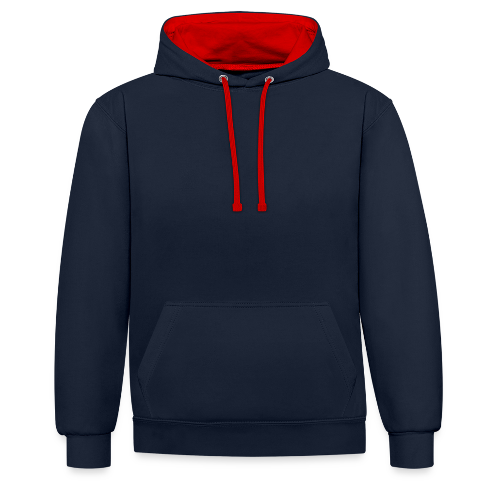 Contrast Colour Hoodie - navy/red