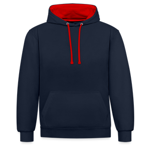 Contrast Colour Hoodie - navy/red