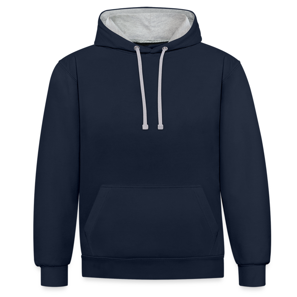 Contrast Colour Hoodie - navy/heather grey