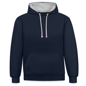 Contrast Colour Hoodie - navy/heather grey