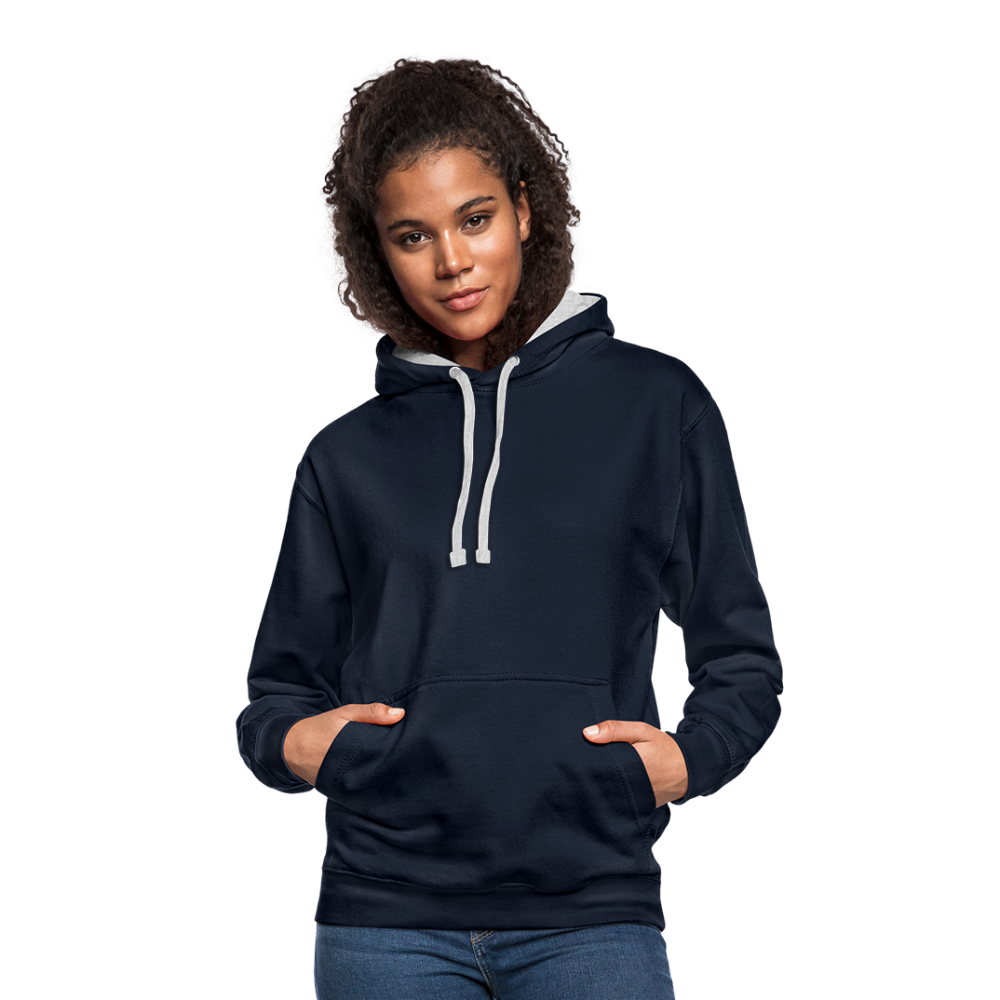 Contrast Colour Hoodie - navy/heather grey