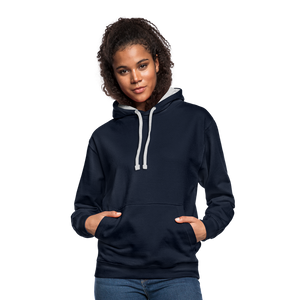 Contrast Colour Hoodie - navy/heather grey