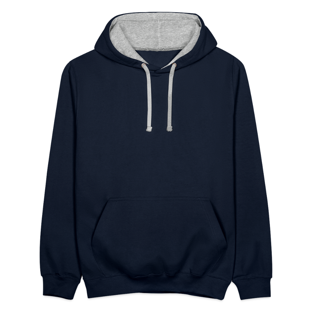 Contrast Colour Hoodie - navy/heather grey