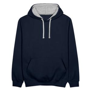 Contrast Colour Hoodie - navy/heather grey