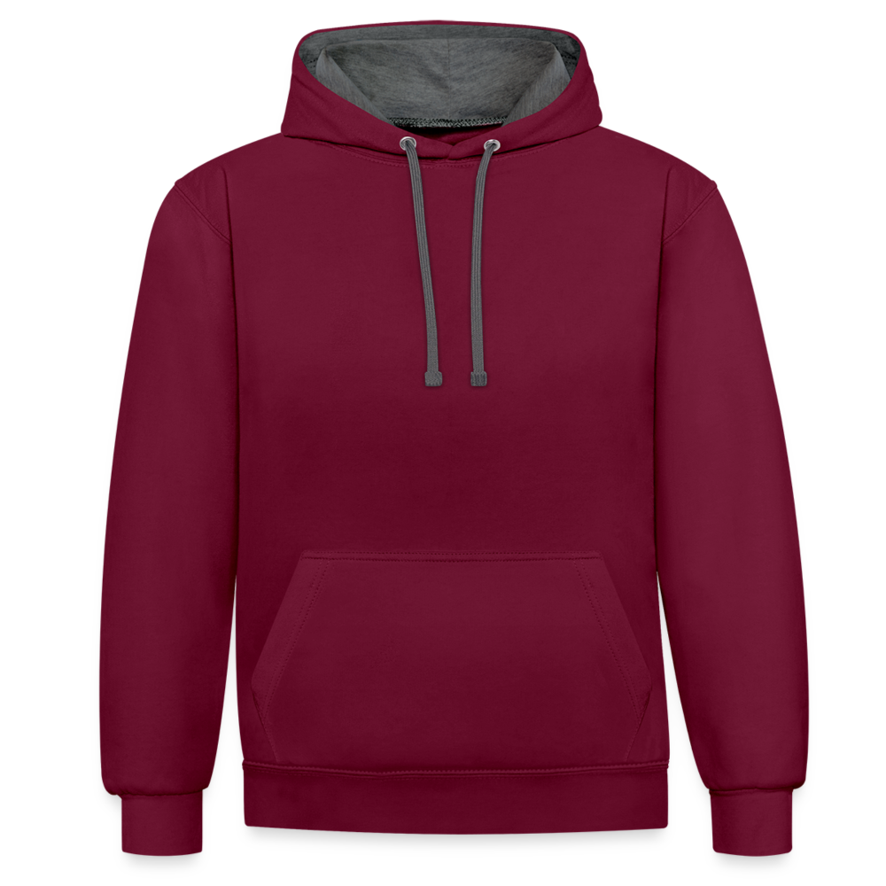 Contrast Colour Hoodie - burgundy/charcoal