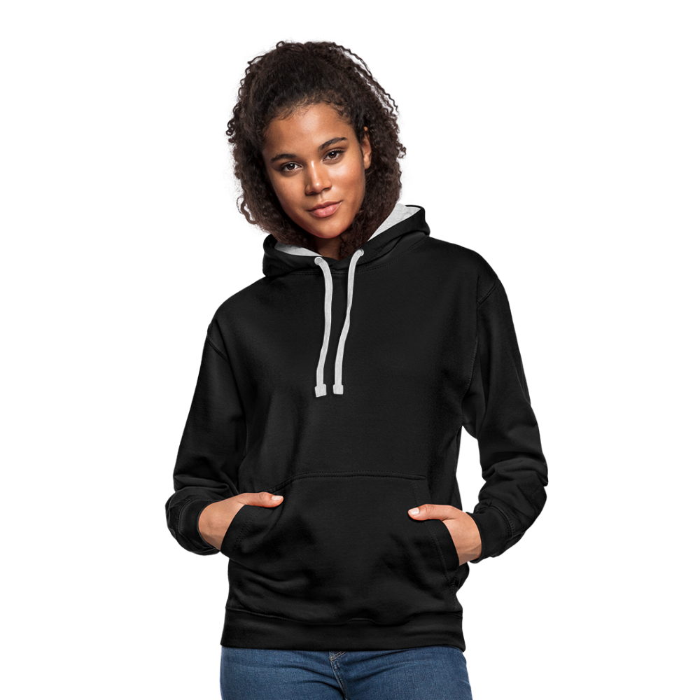 Contrast Colour Hoodie - black/heather grey