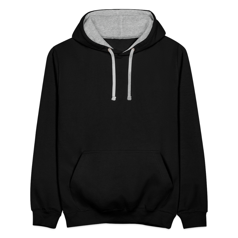 Contrast Colour Hoodie - black/heather grey