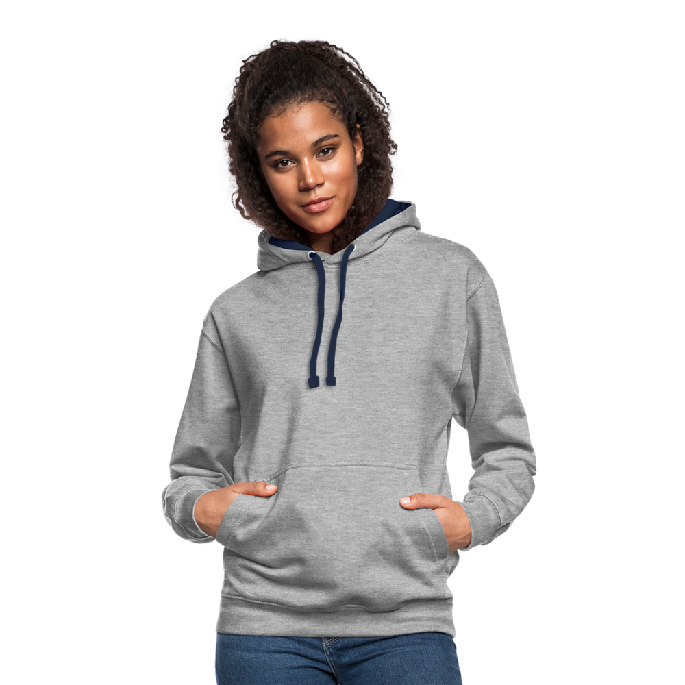 Contrast Colour Hoodie - heather grey/navy