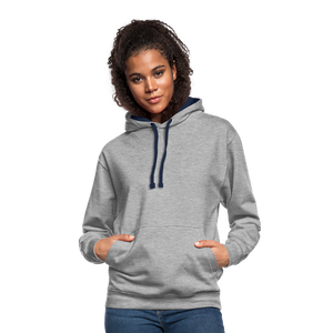 Contrast Colour Hoodie - heather grey/navy