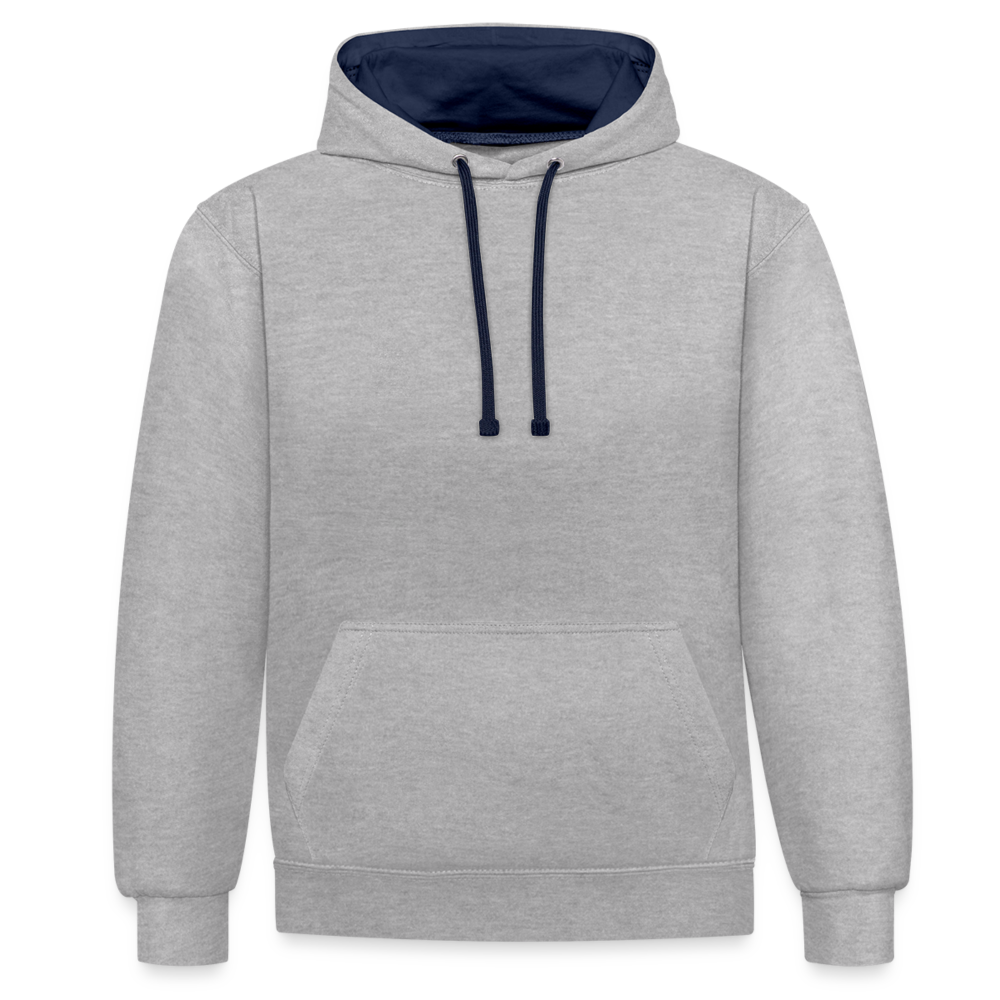 Contrast Colour Hoodie - heather grey/navy