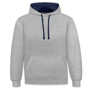 Contrast Colour Hoodie - heather grey/navy