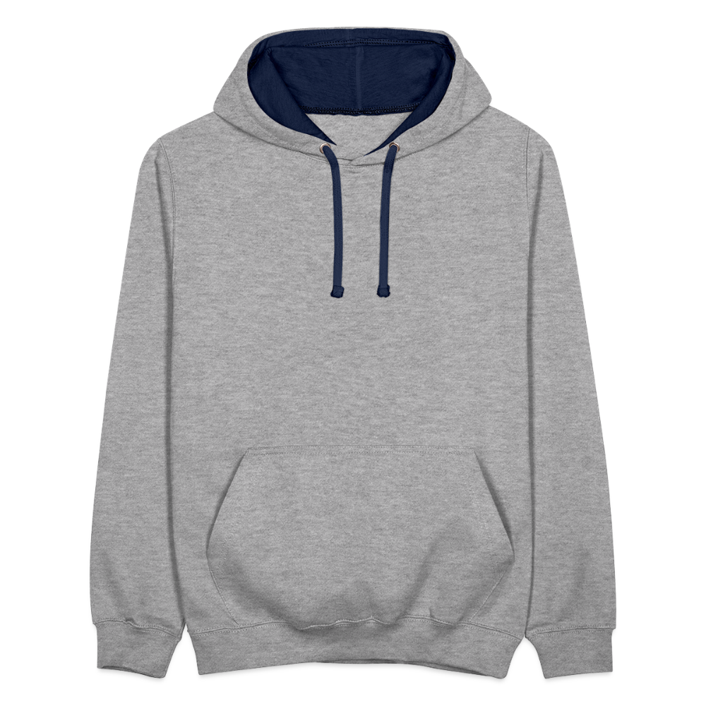 Contrast Colour Hoodie - heather grey/navy