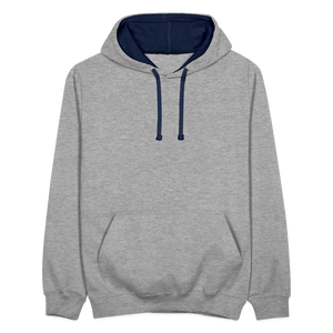 Contrast Colour Hoodie - heather grey/navy