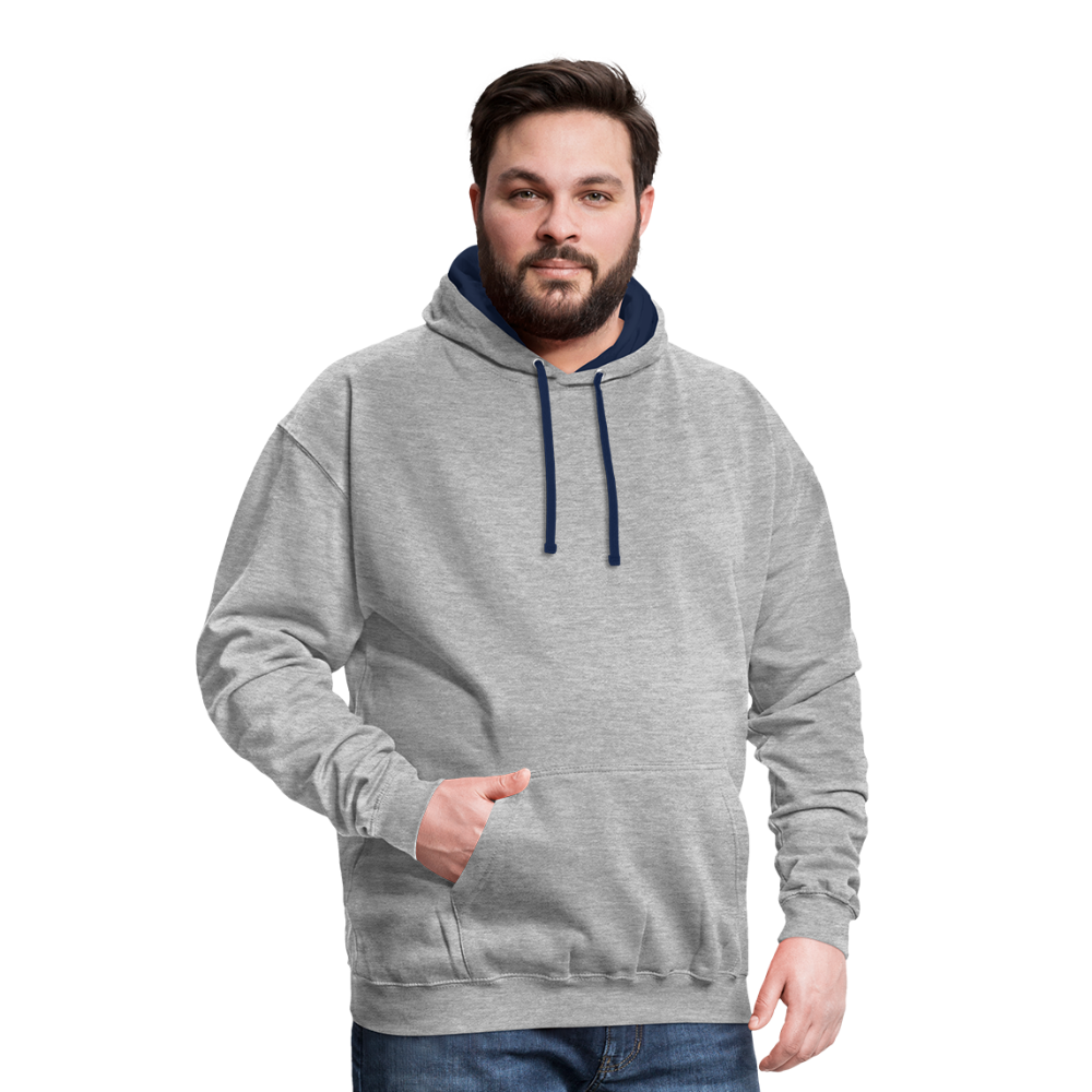 Contrast Colour Hoodie - heather grey/navy