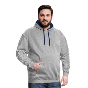 Contrast Colour Hoodie - heather grey/navy