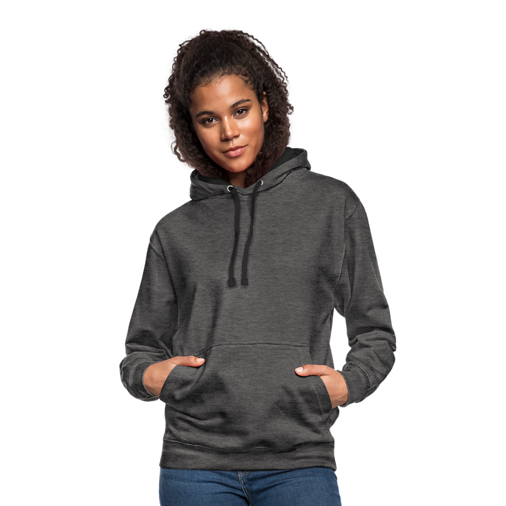 Contrast Colour Hoodie - charcoal/black