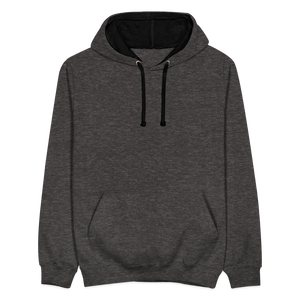 Contrast Colour Hoodie - charcoal/black