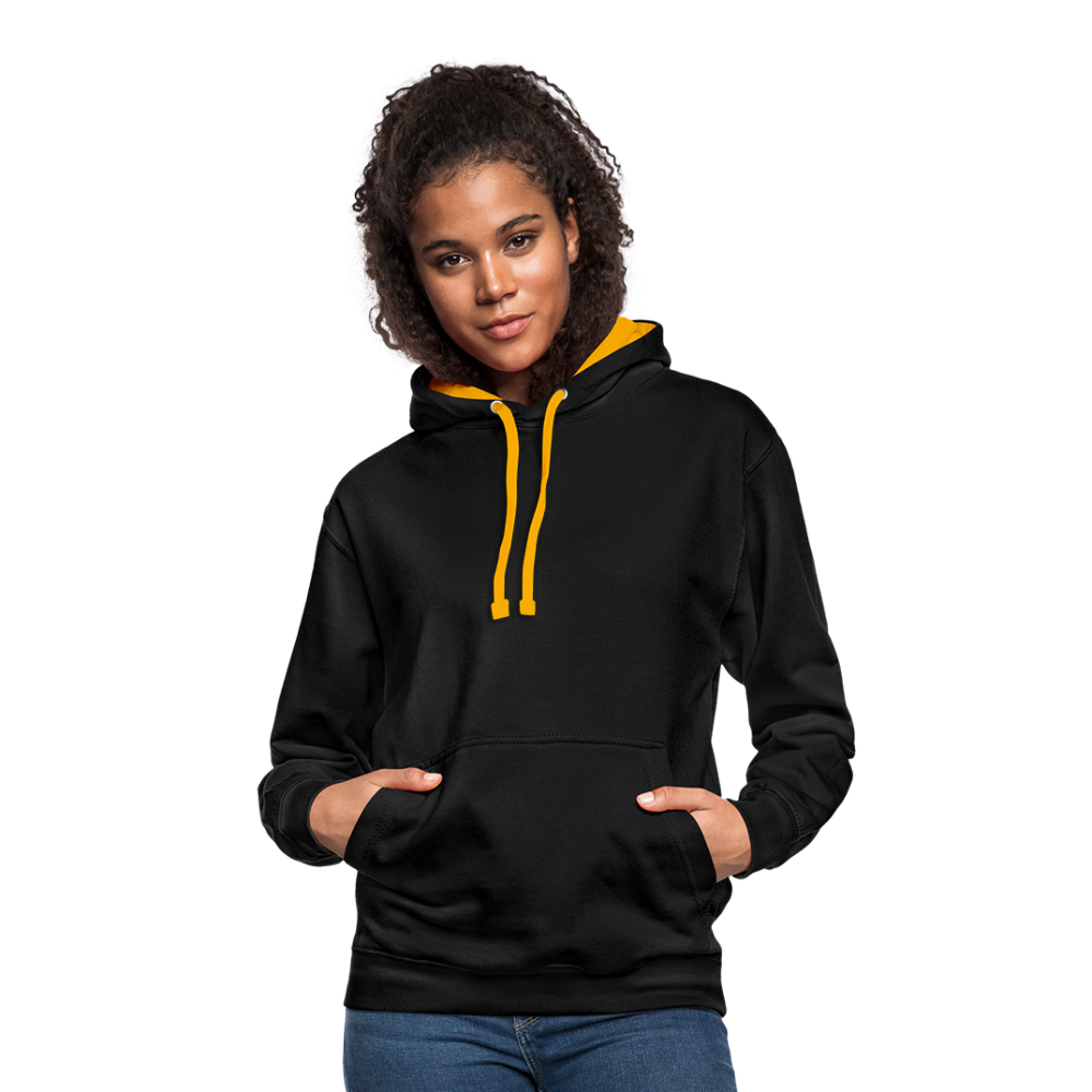 Contrast Colour Hoodie - black/gold