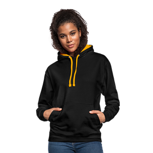 Contrast Colour Hoodie - black/gold