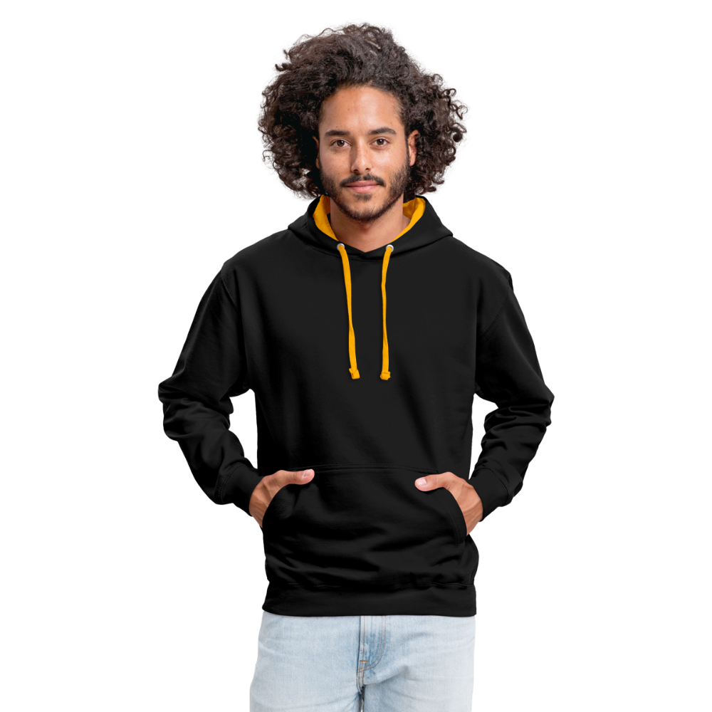 Contrast Colour Hoodie - black/gold