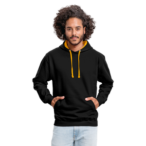 Contrast Colour Hoodie - black/gold