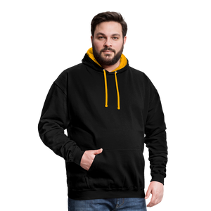 Contrast Colour Hoodie - black/gold