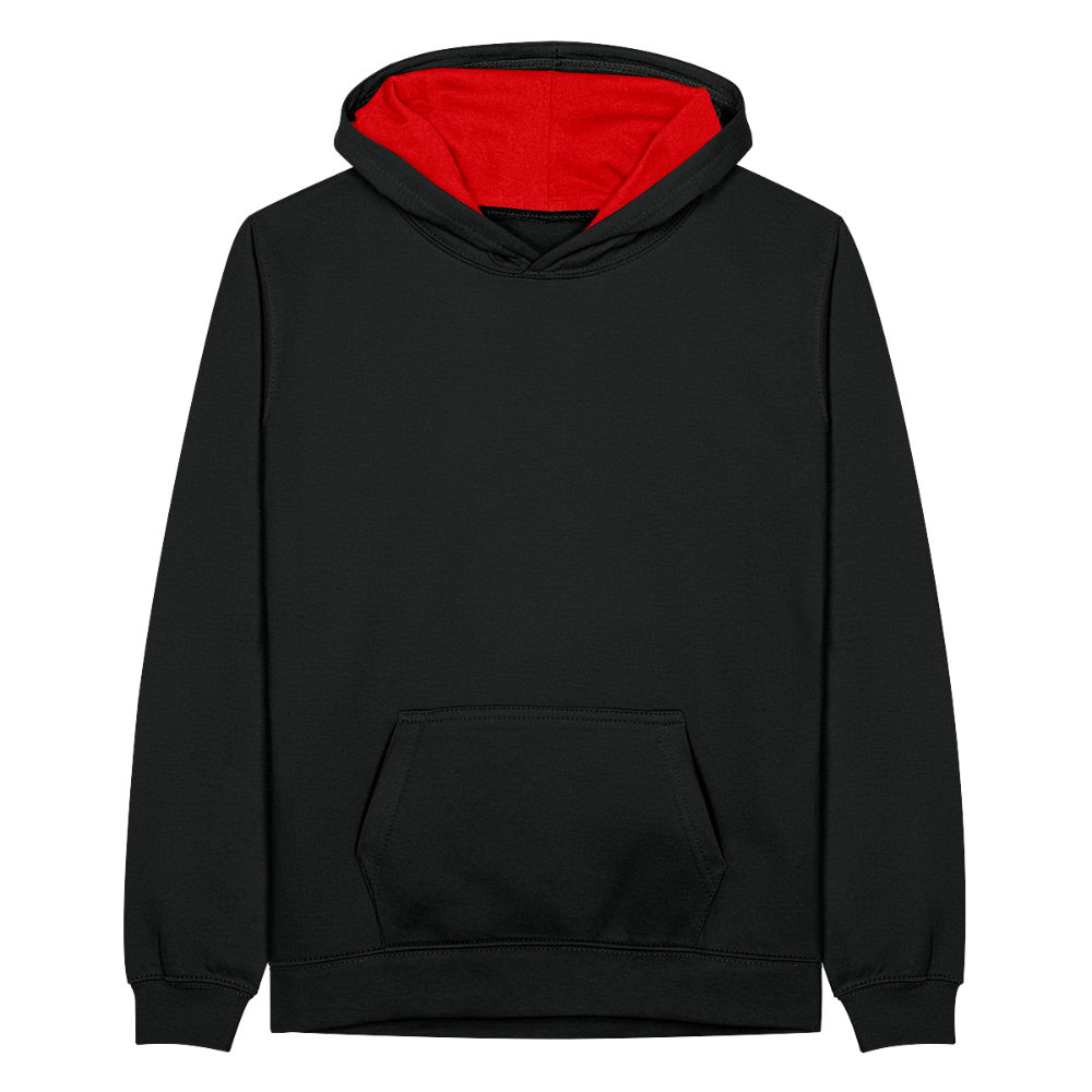 Teenager Contrast Hoodie - black/red