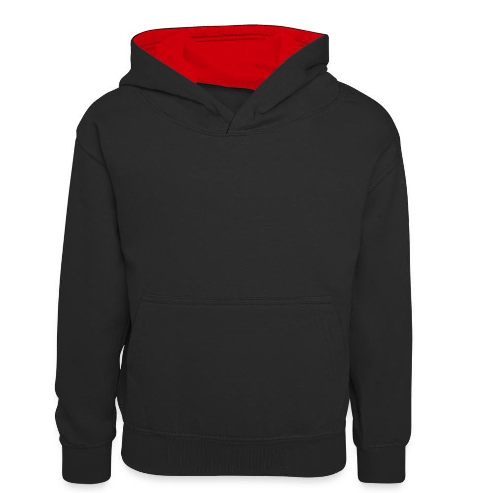 Teenager Contrast Hoodie - black/red