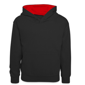 Teenager Contrast Hoodie - black/red