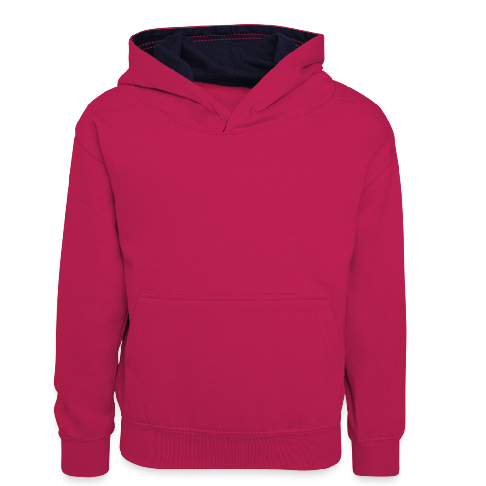 Teenager Contrast Hoodie - pink/navy