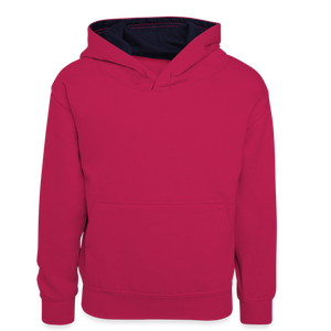 Teenager Contrast Hoodie - pink/navy