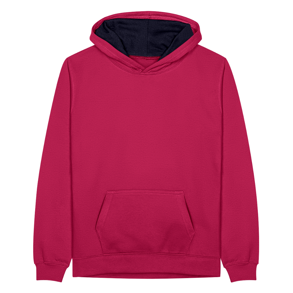 Teenager Contrast Hoodie - pink/navy