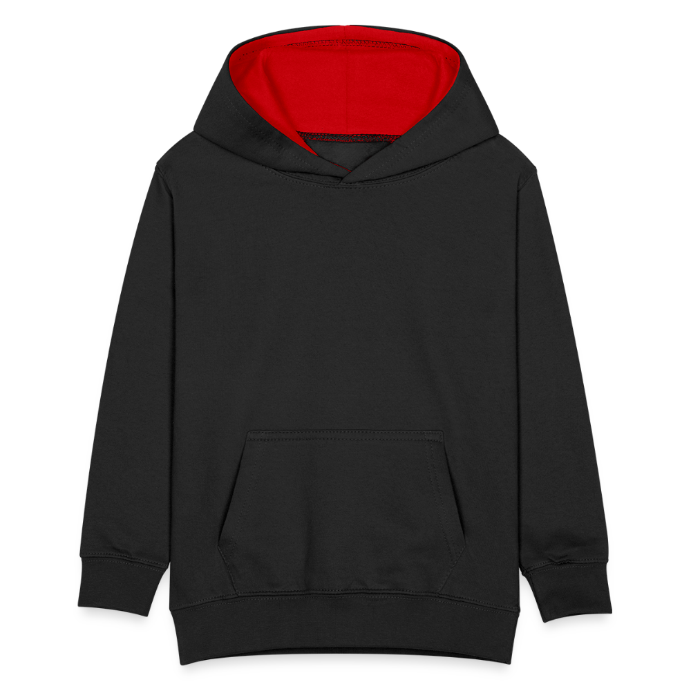 Kids’ Contrast Hoodie - black/red