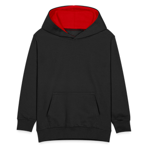 Kids’ Contrast Hoodie - black/red