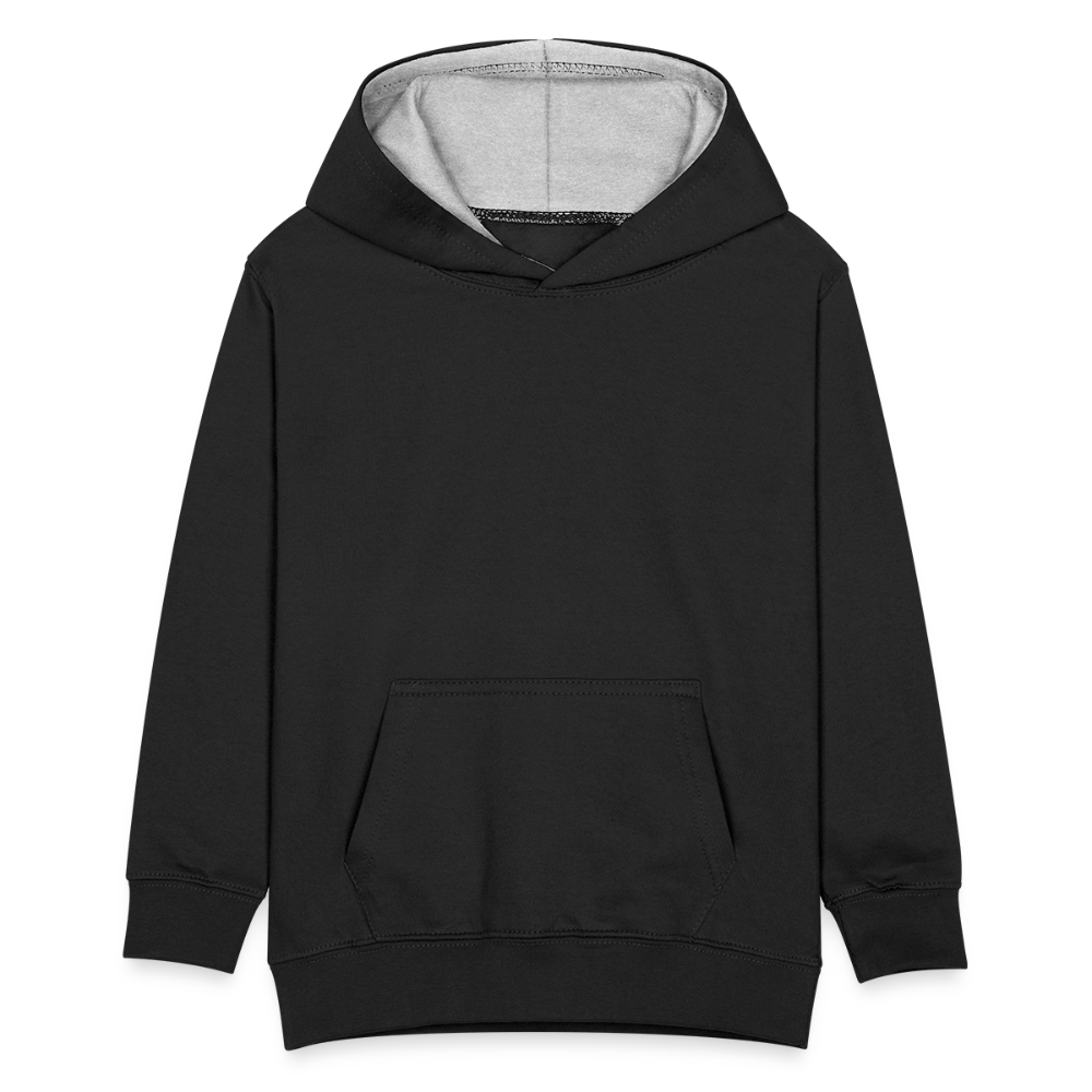 Kids’ Contrast Hoodie - black/heather grey