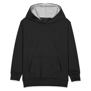 Kids’ Contrast Hoodie - black/heather grey