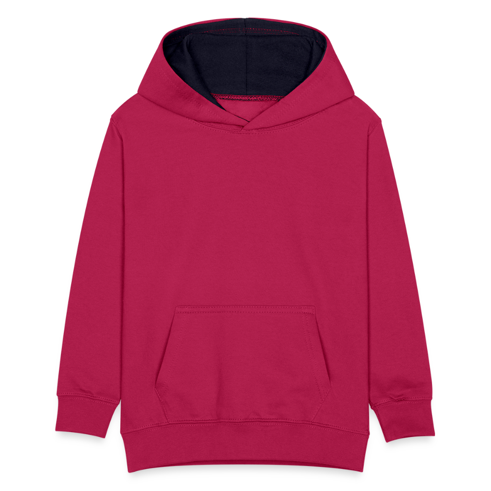 Kids’ Contrast Hoodie - pink/navy