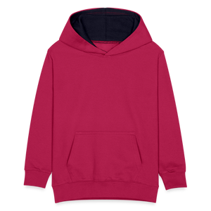 Kids’ Contrast Hoodie - pink/navy