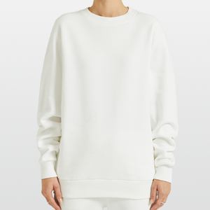 Organic Relaxed Crew Neck Made in EU - OFF WHITE