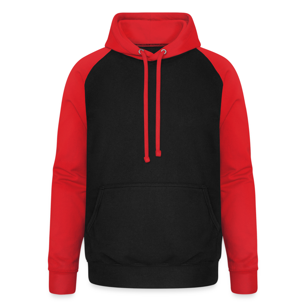 Unisex Baseball Hoodie - black/red