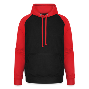 Unisex Baseball Hoodie - black/red