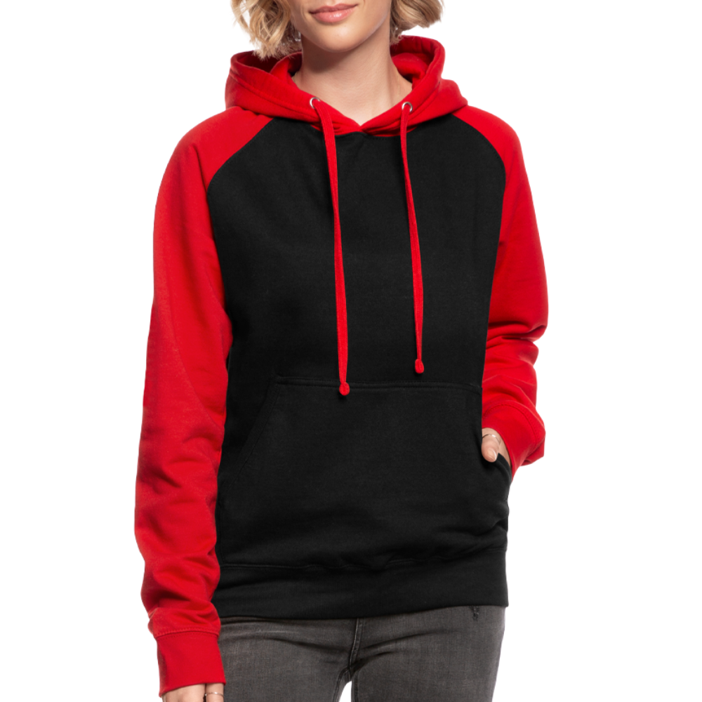 Unisex Baseball Hoodie - black/red