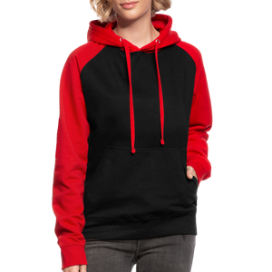 Unisex Baseball Hoodie - black/red