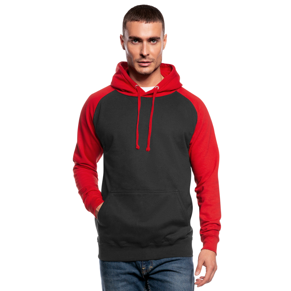 Unisex Baseball Hoodie - black/red