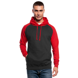 Unisex Baseball Hoodie - black/red