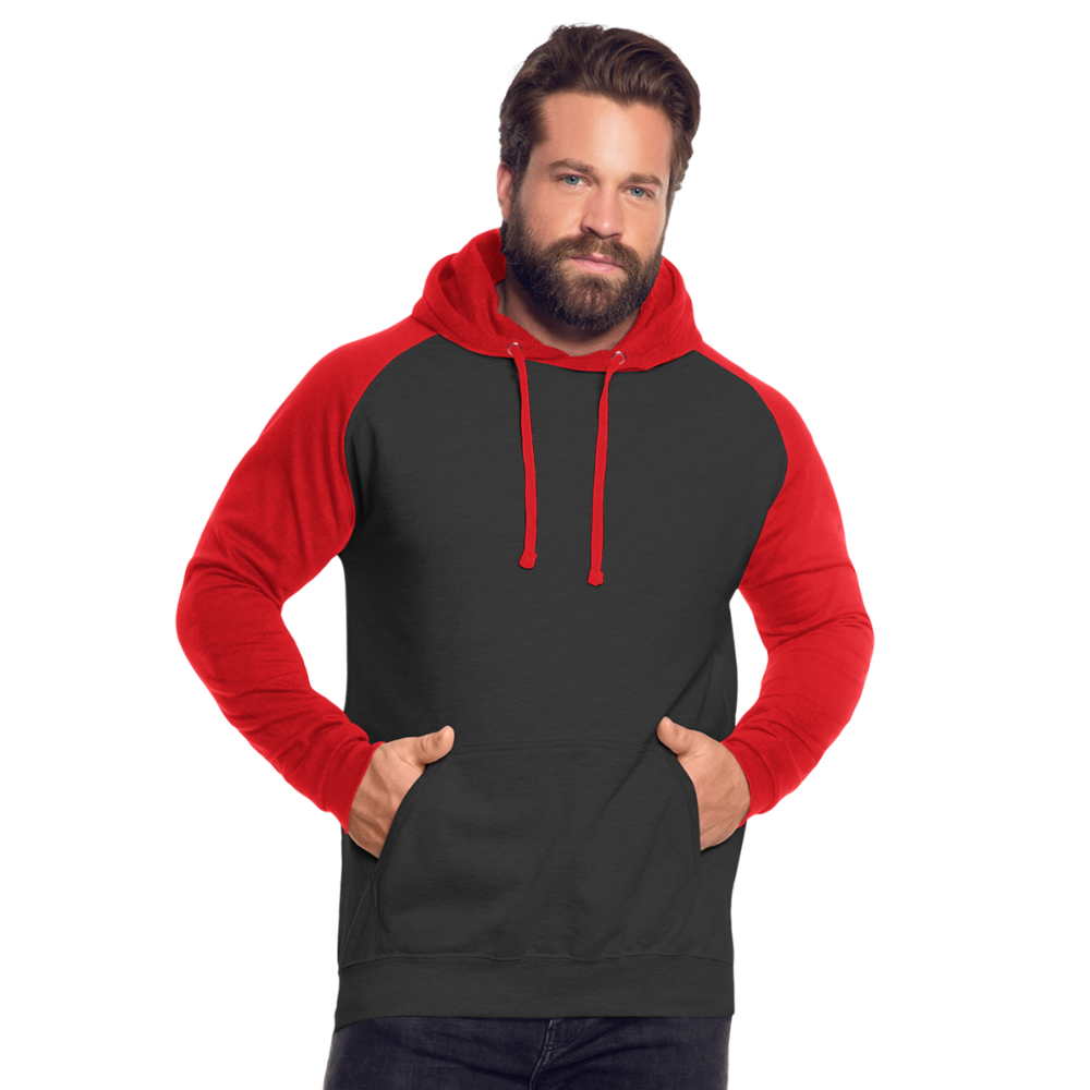 Unisex Baseball Hoodie - black/red