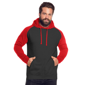 Unisex Baseball Hoodie - black/red