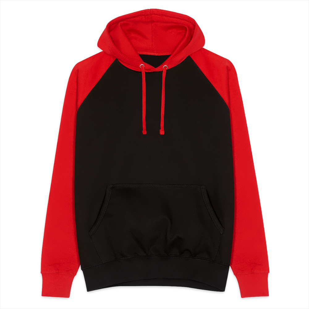 Unisex Baseball Hoodie - black/red