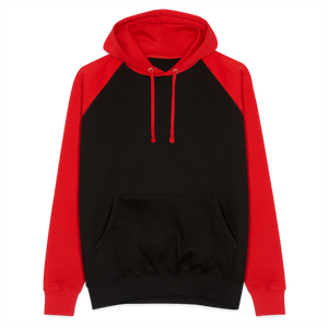 Unisex Baseball Hoodie - black/red