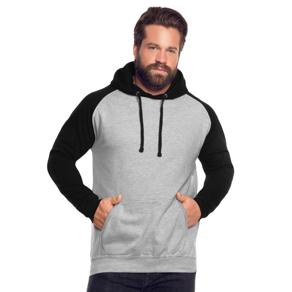 Unisex Baseball Hoodie - heather grey/black